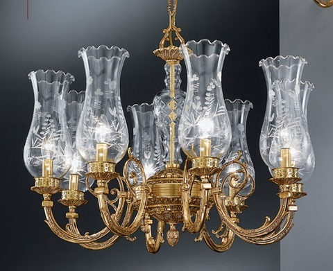 Art 860/8 Cast Chandelier Cut Glass