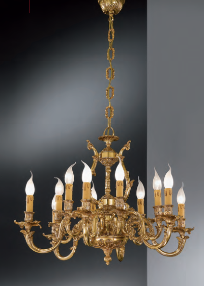 Art 1630/6+6 Cast Chandelier