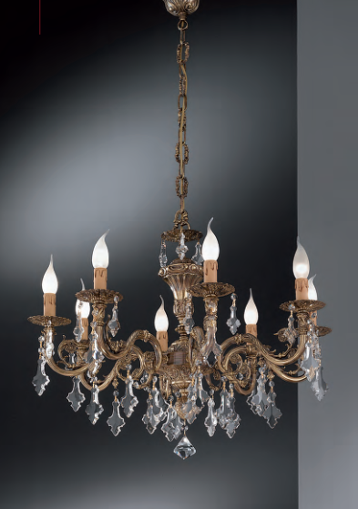 Art 815/8 Cast Chandelier Crystal Schoeler