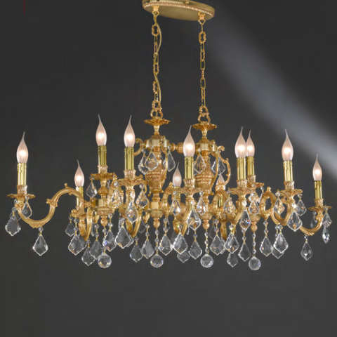 Art 940/10+2 Cast Chandelier Crystal Schoeler