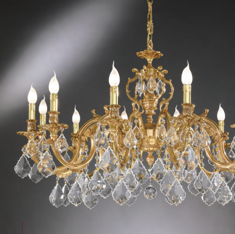 Art 940/12 Cast Chandelier Crystal Schoeler